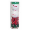 Custom Golf Ball Tube with 2 Balls & 12 Golf Tees (2 1/8" Tees)